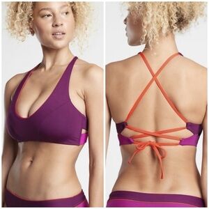 Athleta D-DD Colorblock Triangle Bikini Top size XS